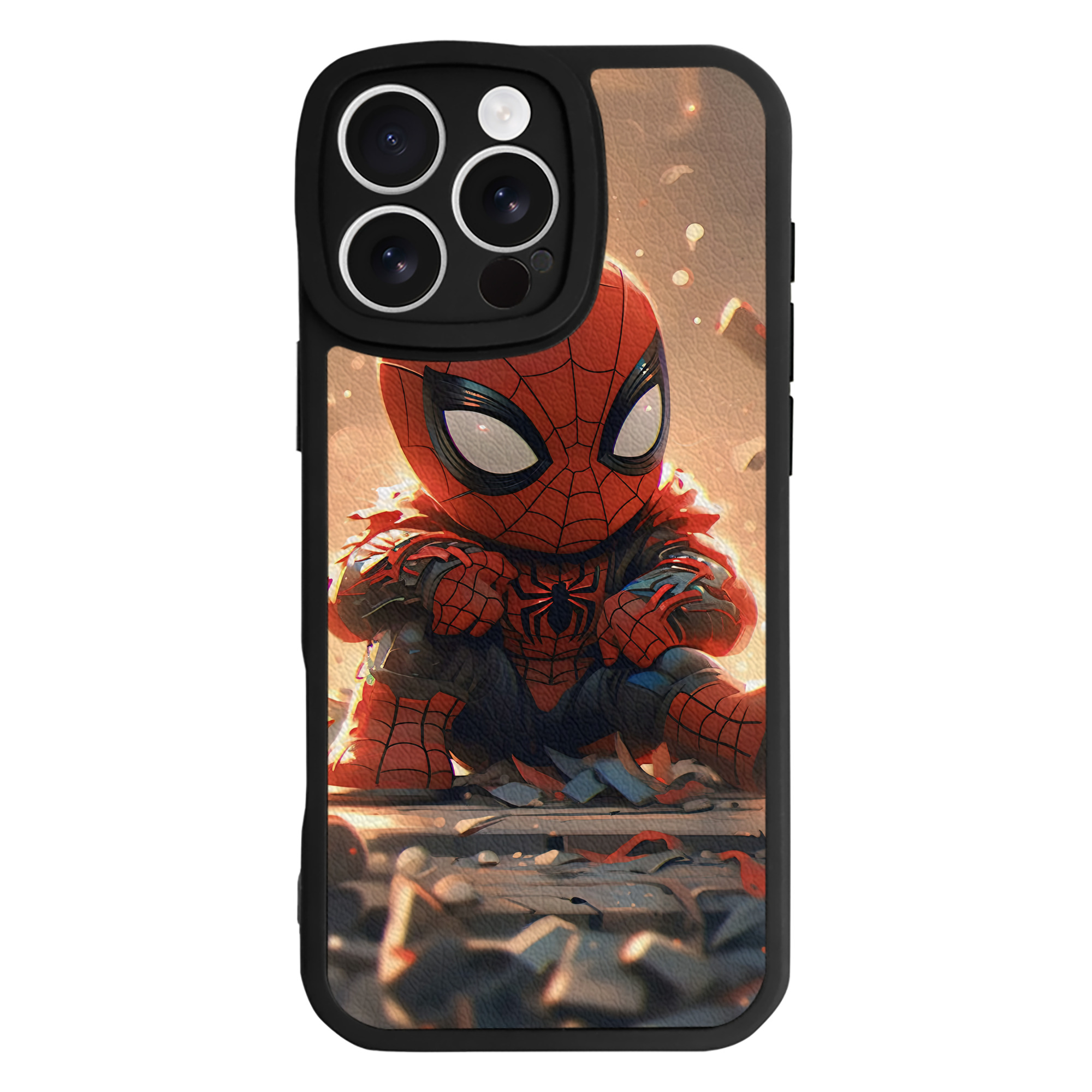（画像用） Spider Man スパイダーマン 【iPhone 16シリーズ対応】シリコンスマホケース（レザー調） 材質：シリコン